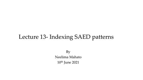 saed analysis|(PDF) Lecture 13.